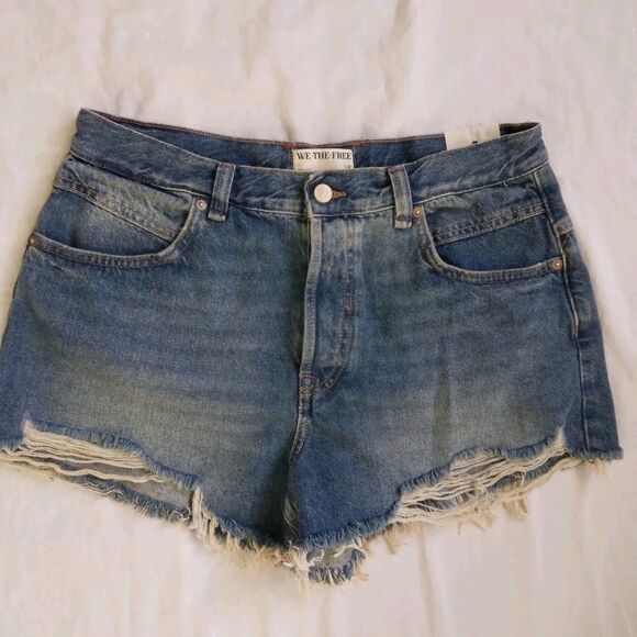 We The Free Now Or Never Denim Shorts Casual Festival Boho Women's Size 29 - Picture 2 of 10